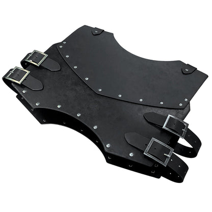 HiiFeuer Medieval Faux Leather Chest Armor, Retro Mercenary Knight Archer Body Armor, Adjustable Vest Armour for Ren Faire