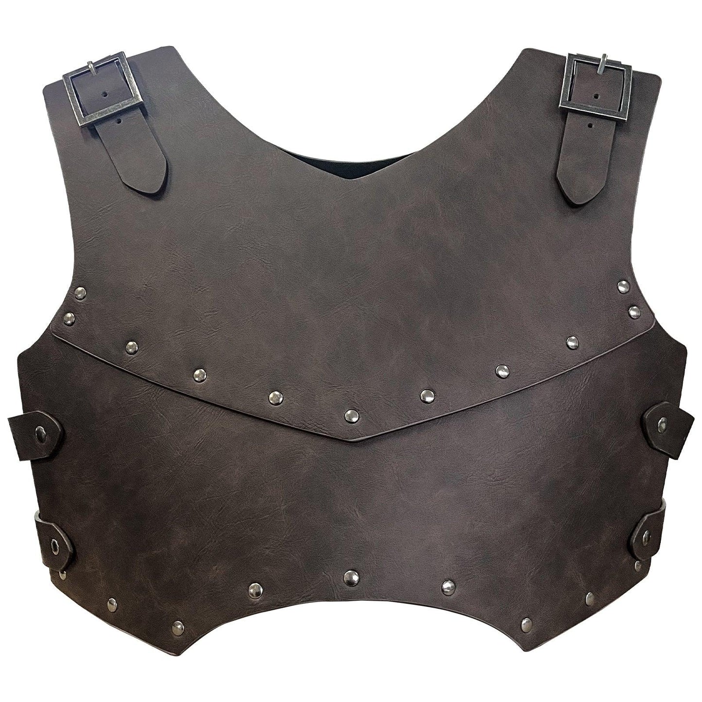 HiiFeuer Medieval Faux Leather Chest Armor, Retro Mercenary Knight Archer Body Armor, Adjustable Vest Armour for Ren Faire