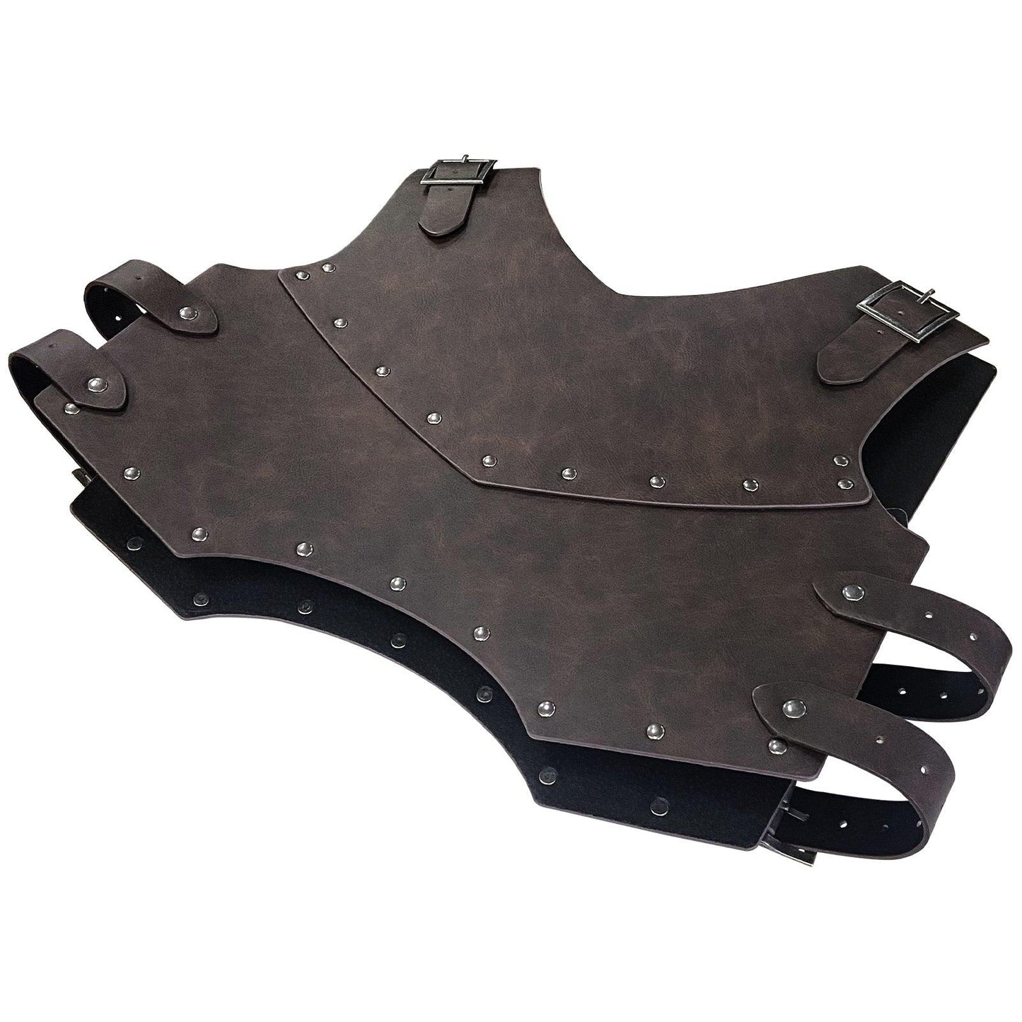 HiiFeuer Medieval Faux Leather Chest Armor, Retro Mercenary Knight Archer Body Armor, Adjustable Vest Armour for Ren Faire