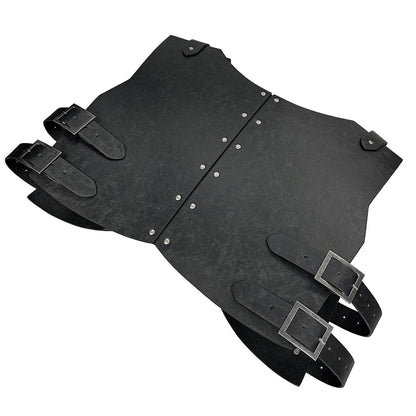 HiiFeuer Medieval Faux Leather Chest Armor, Retro Mercenary Knight Archer Body Armor, Adjustable Vest Armour for Ren Faire