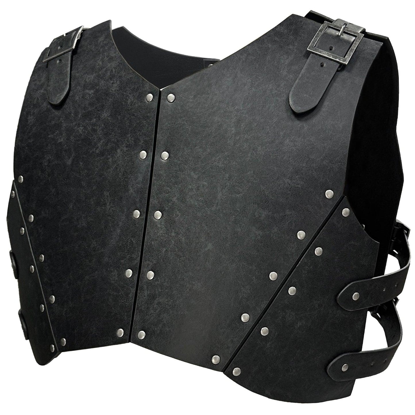 HiiFeuer Medieval Faux Leather Chest Armor, Retro Mercenary Knight Archer Body Armor, Adjustable Vest Armour for Ren Faire