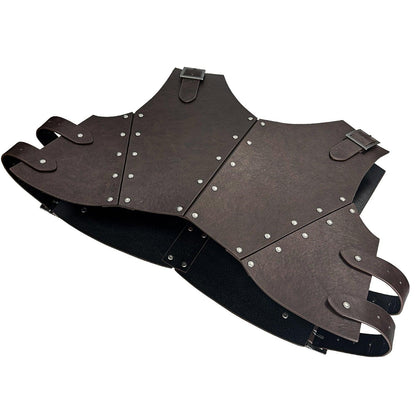 HiiFeuer Medieval Faux Leather Chest Armor, Retro Mercenary Knight Archer Body Armor, Adjustable Vest Armour for Ren Faire