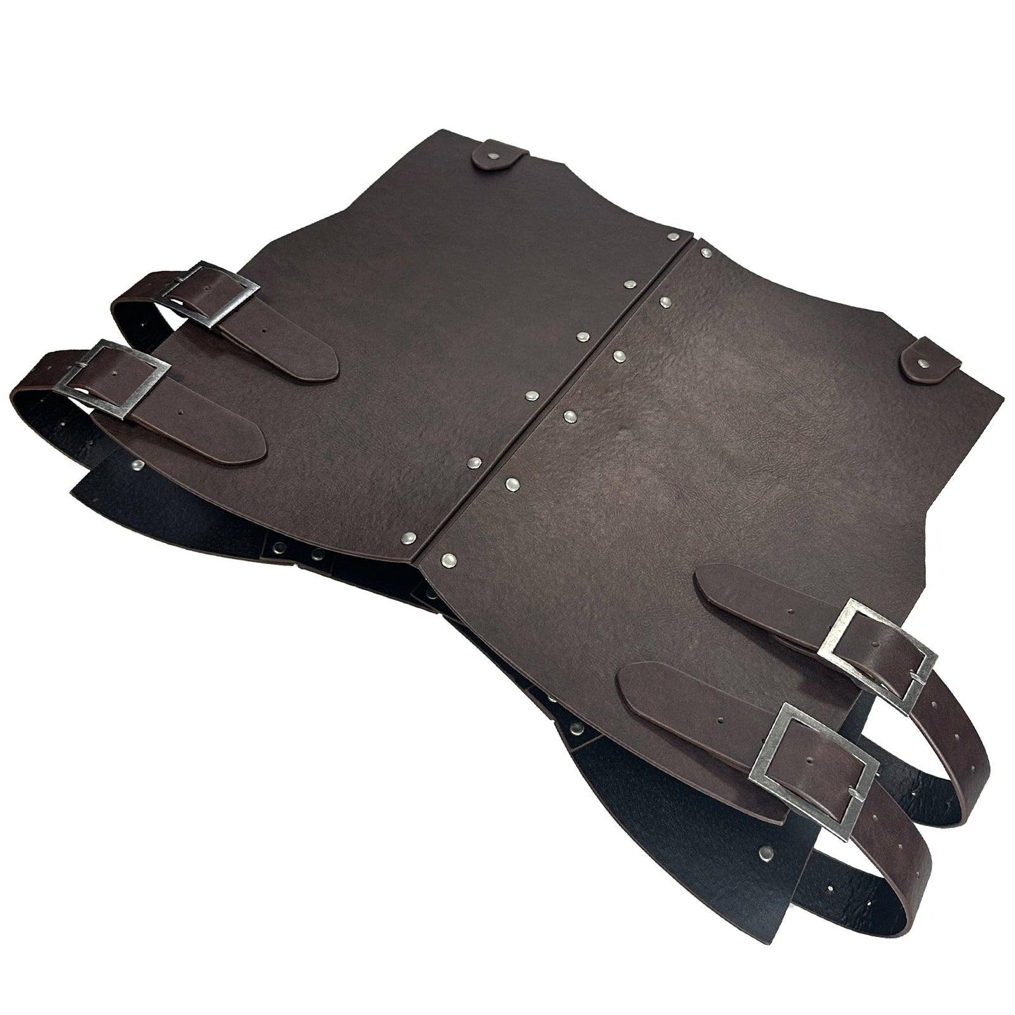 HiiFeuer Medieval Faux Leather Chest Armor, Retro Mercenary Knight Archer Body Armor, Adjustable Vest Armour for Ren Faire