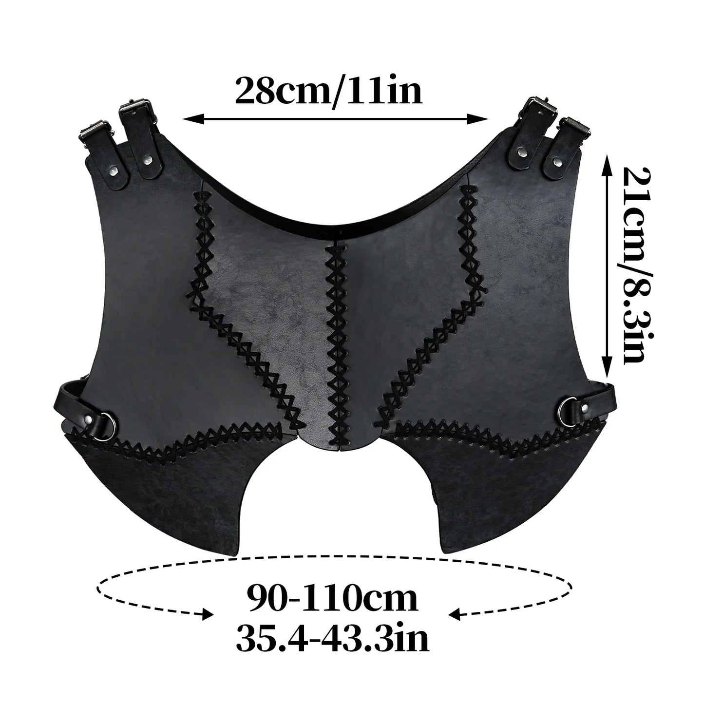 HiiFeuer Medieval Faux Leather Chest Armor, Retro Mercenary Knight Archer Body Armor, Adjustable Vest Armor for Ren Faire