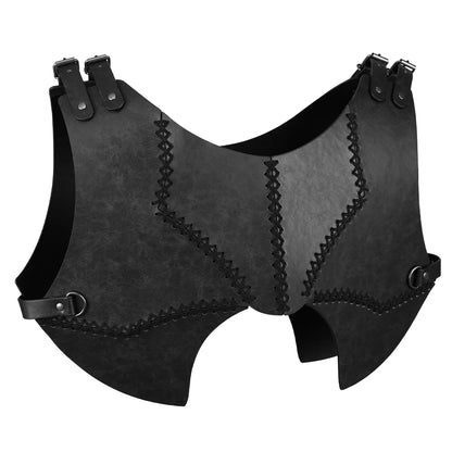 HiiFeuer Medieval Faux Leather Chest Armor, Retro Mercenary Knight Archer Body Armor, Adjustable Vest Armor for Ren Faire