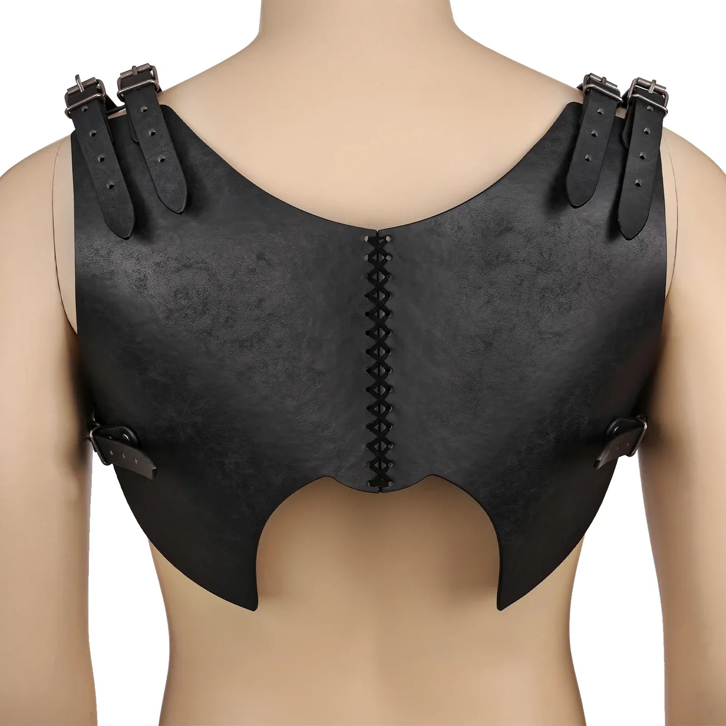 HiiFeuer Medieval Faux Leather Chest Armor, Retro Mercenary Knight Archer Body Armor, Adjustable Vest Armor for Ren Faire