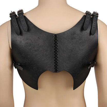 HiiFeuer Medieval Faux Leather Chest Armor, Retro Mercenary Knight Archer Body Armor, Adjustable Vest Armor for Ren Faire