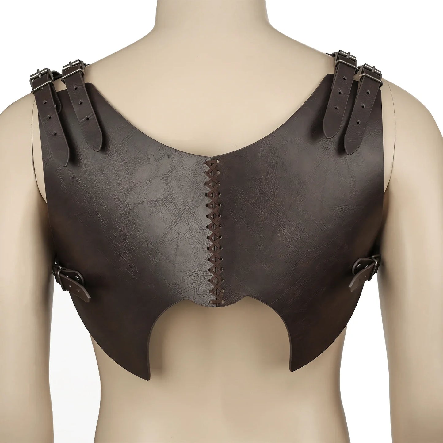 HiiFeuer Medieval Faux Leather Chest Armor, Retro Mercenary Knight Archer Body Armor, Adjustable Vest Armor for Ren Faire