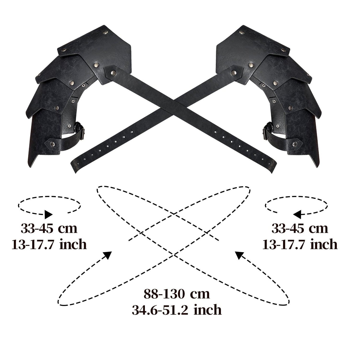 HiiFeuer Medieval Faux Leather Double Pauldron, Vintage Mercenary Knight Shoulder Armor for LARP/Cosplay Ren Faire