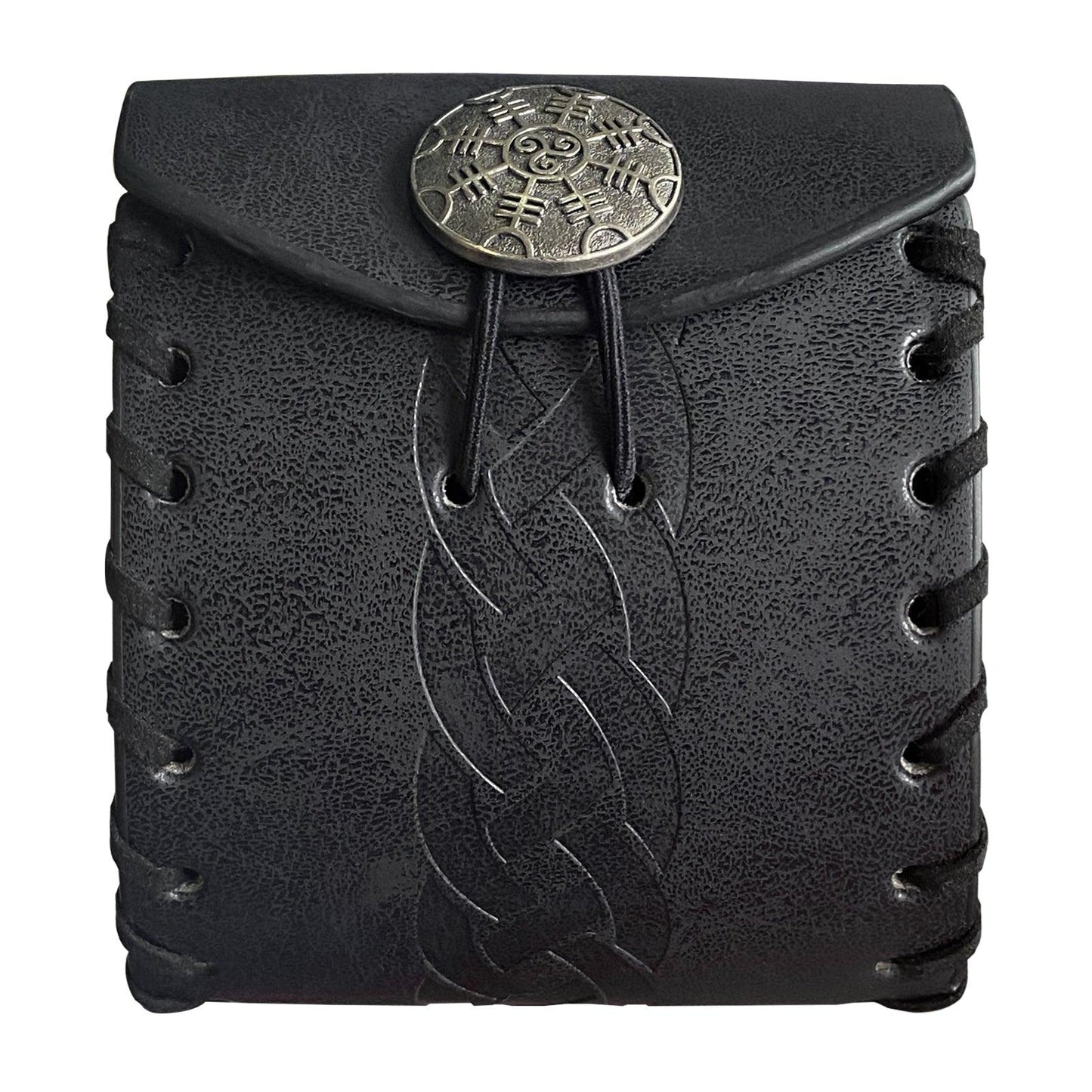 HiiFeuer Medieval Faux Leather Mini Belt Bag, Portable Renaissance Belt Pouch, Nordic Coin Purse Dice Bag for LARP Ren Faire
