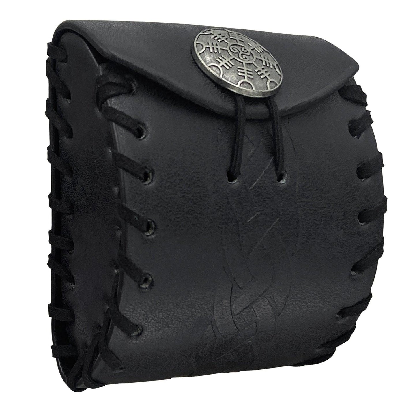 HiiFeuer Medieval Faux Leather Mini Belt Bag, Portable Renaissance Belt Pouch, Nordic Coin Purse Dice Bag for LARP Ren Faire