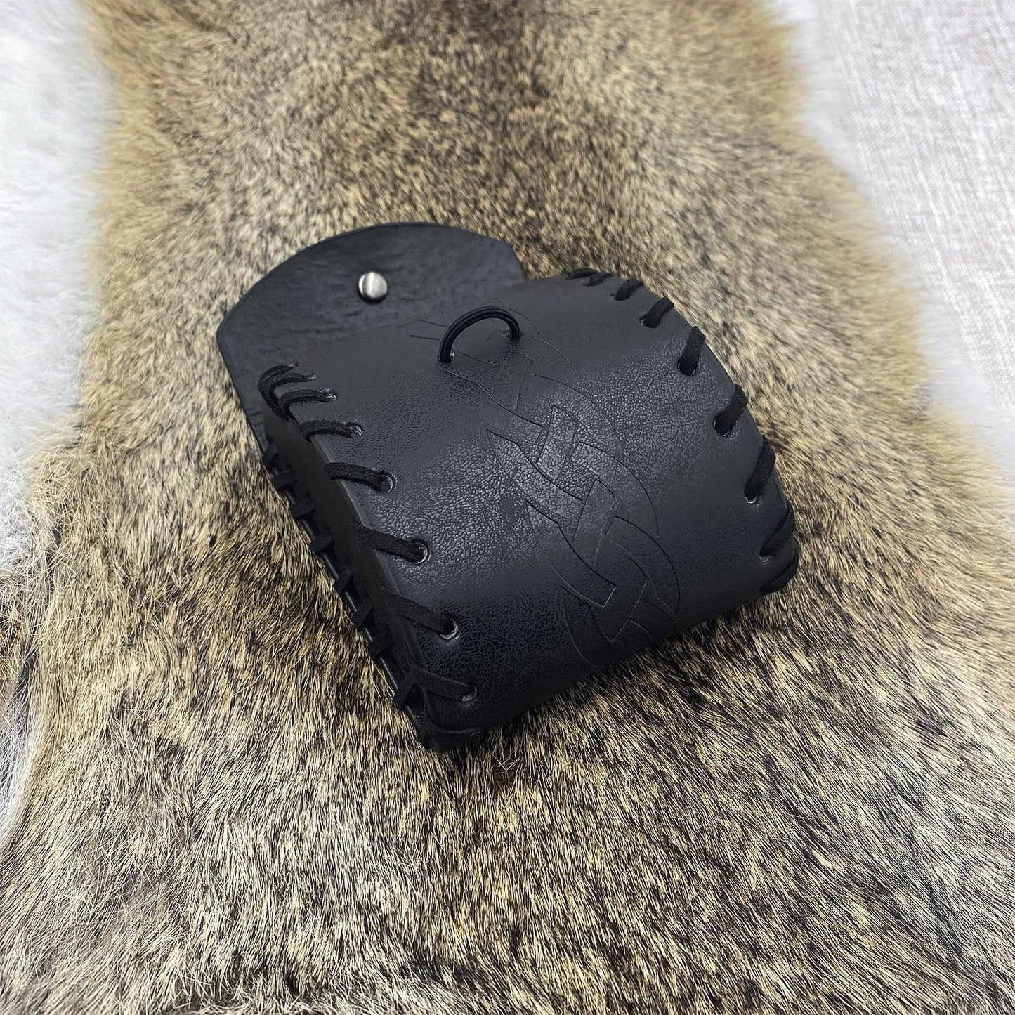 HiiFeuer Medieval Faux Leather Mini Belt Bag, Portable Renaissance Belt Pouch, Nordic Coin Purse Dice Bag for LARP Ren Faire