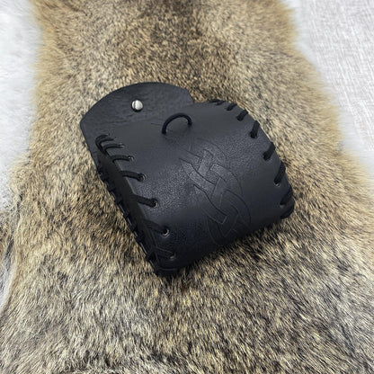 HiiFeuer Medieval Faux Leather Mini Belt Bag, Portable Renaissance Belt Pouch, Nordic Coin Purse Dice Bag for LARP Ren Faire
