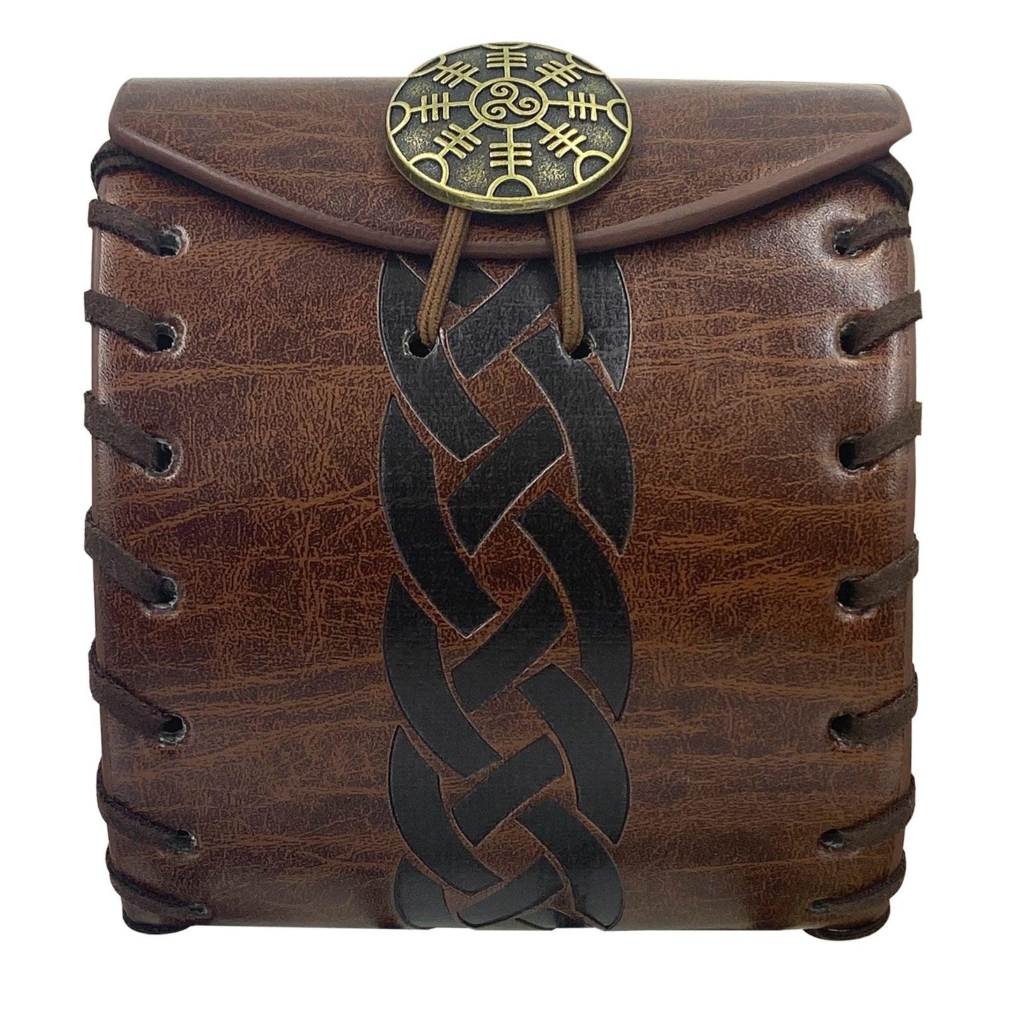 HiiFeuer Medieval Faux Leather Mini Belt Bag, Portable Renaissance Belt Pouch, Nordic Coin Purse Dice Bag for LARP Ren Faire