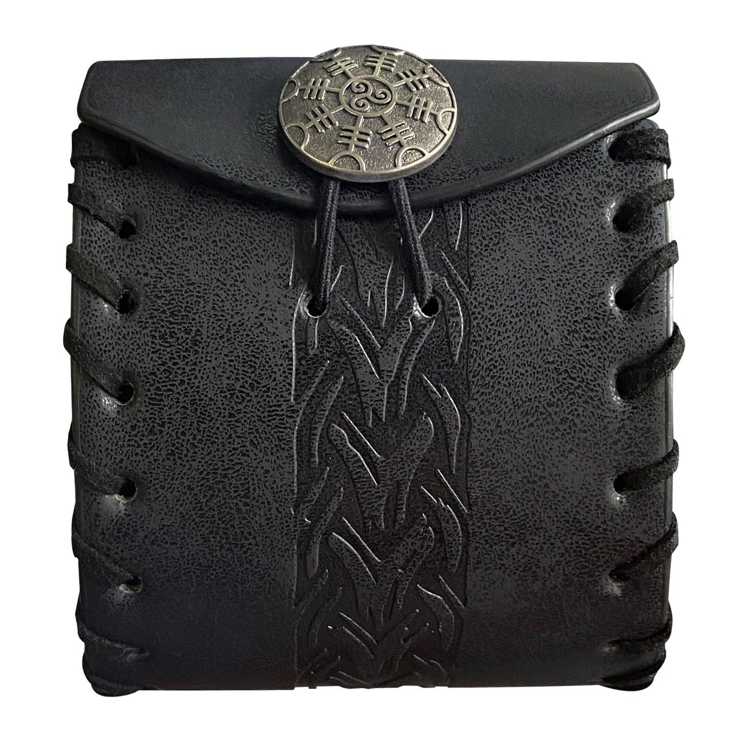 HiiFeuer Medieval Faux Leather Mini Belt Bag, Portable Renaissance Belt Pouch, Nordic Coin Purse Dice Bag for LARP Ren Faire