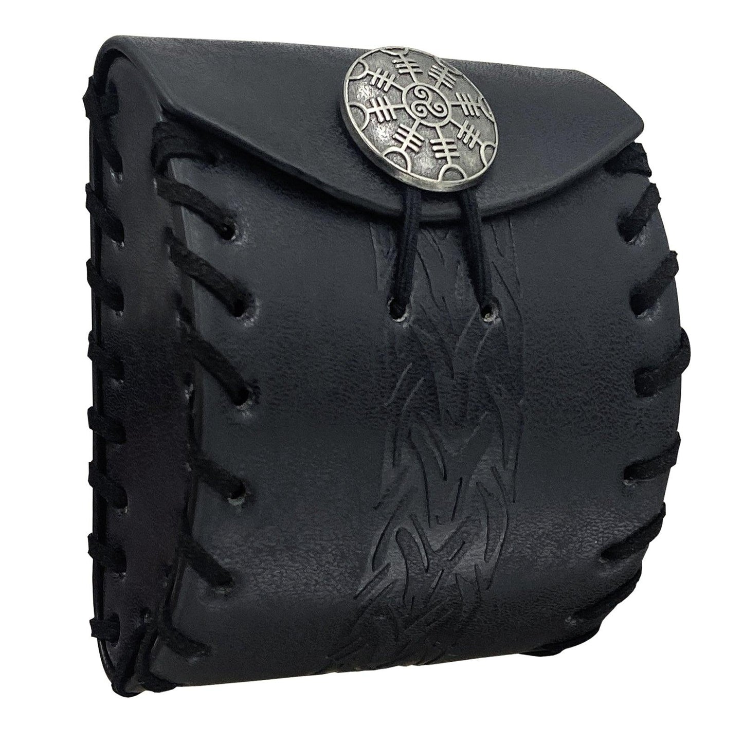 HiiFeuer Medieval Faux Leather Mini Belt Bag, Portable Renaissance Belt Pouch, Nordic Coin Purse Dice Bag for LARP Ren Faire
