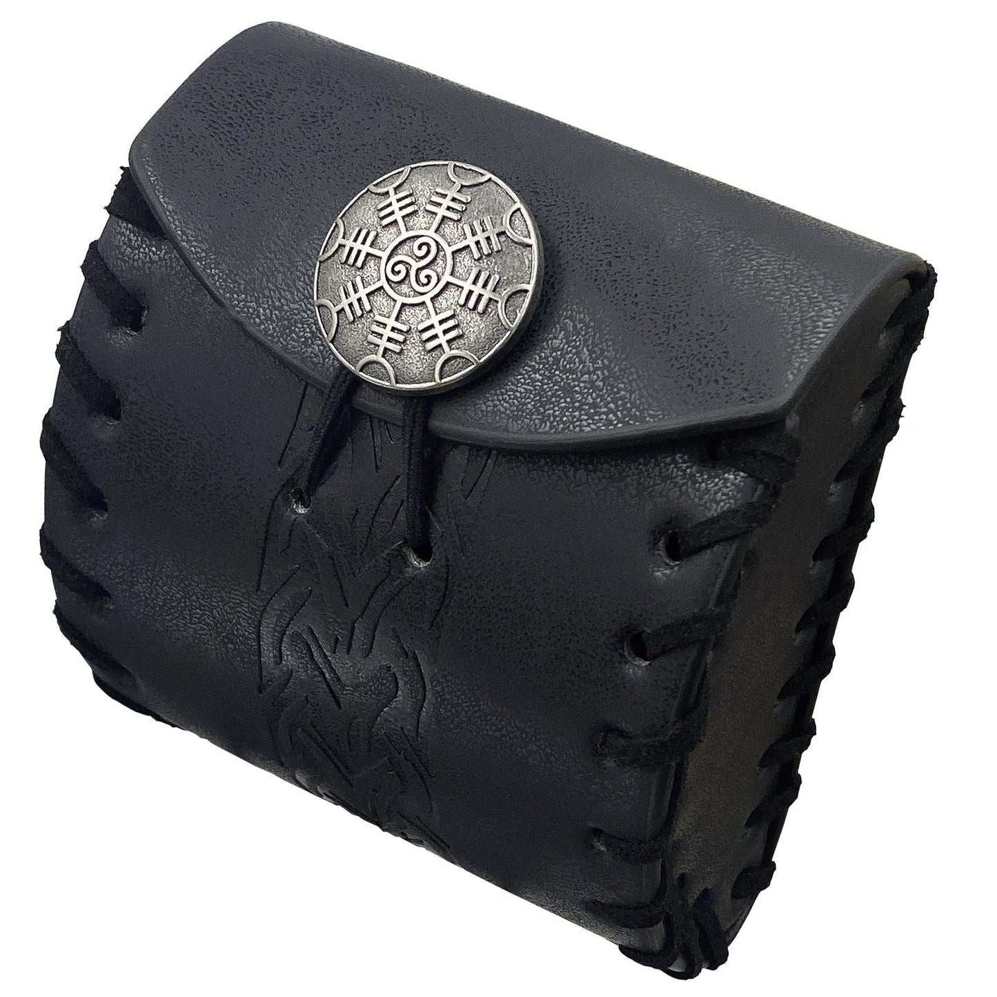 HiiFeuer Medieval Faux Leather Mini Belt Bag, Portable Renaissance Belt Pouch, Nordic Coin Purse Dice Bag for LARP Ren Faire