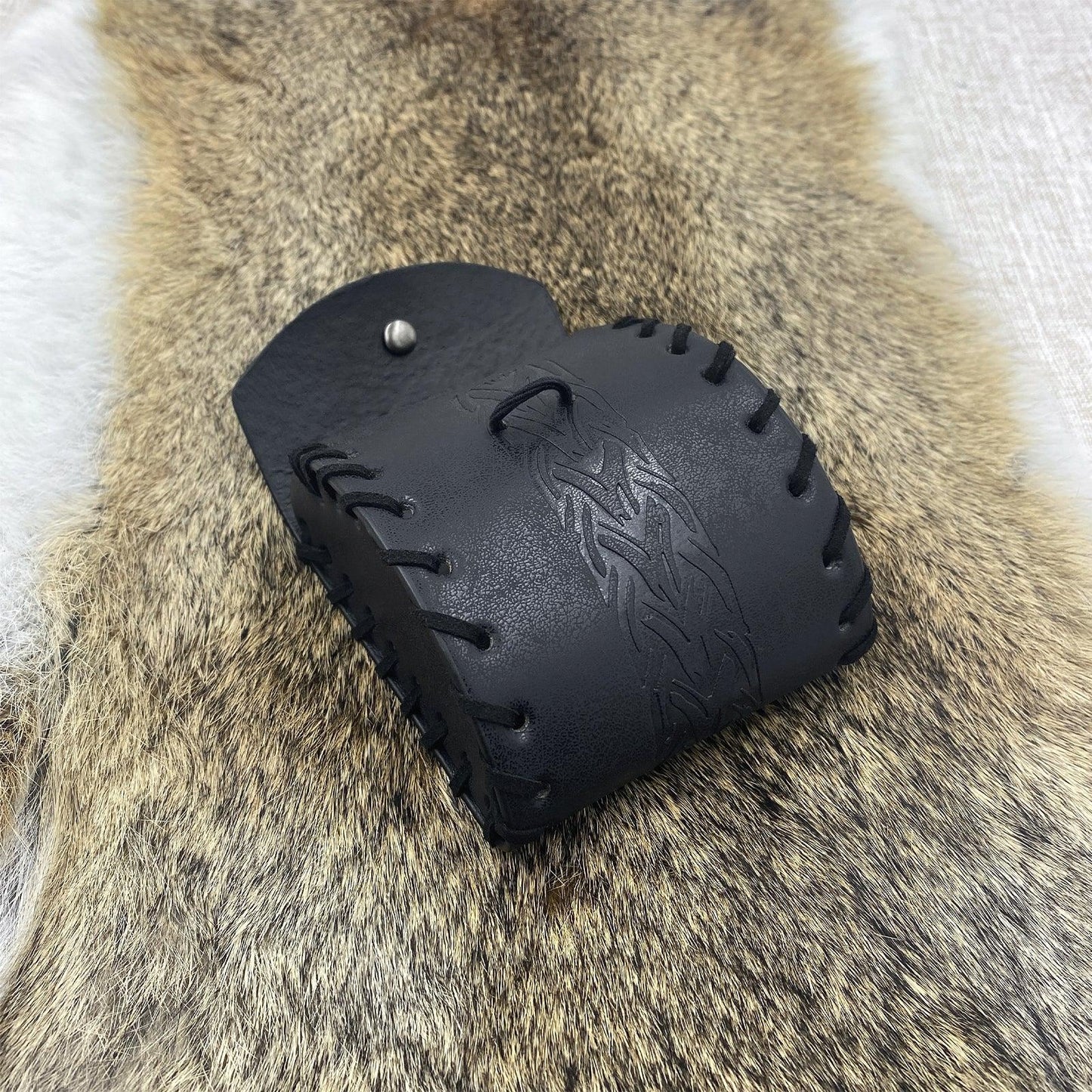 HiiFeuer Medieval Faux Leather Mini Belt Bag, Portable Renaissance Belt Pouch, Nordic Coin Purse Dice Bag for LARP Ren Faire
