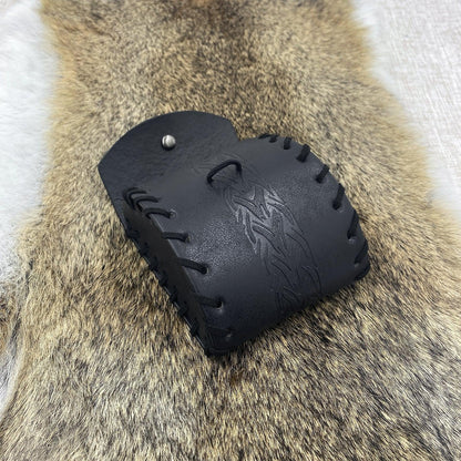 HiiFeuer Medieval Faux Leather Mini Belt Bag, Portable Renaissance Belt Pouch, Nordic Coin Purse Dice Bag for LARP Ren Faire
