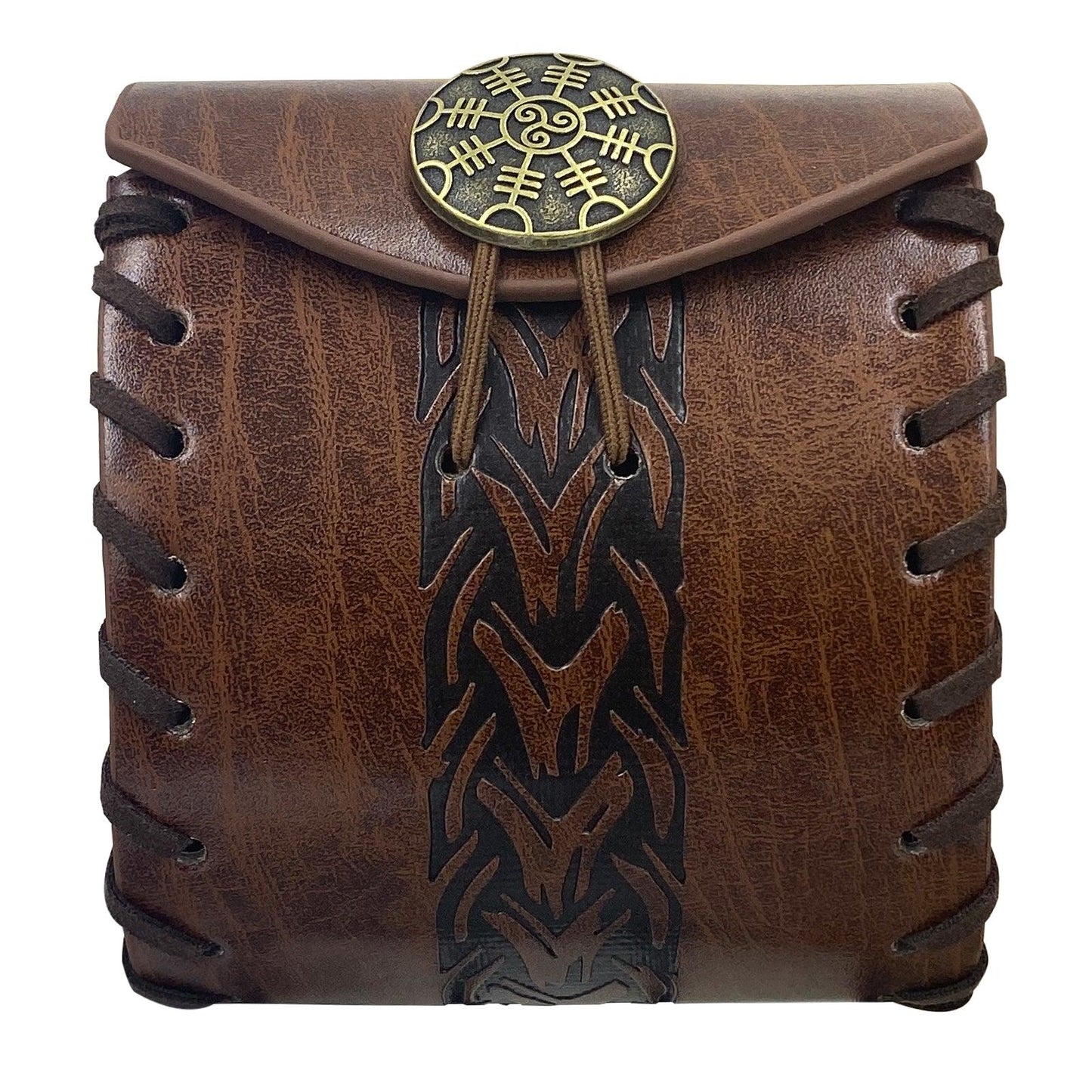 HiiFeuer Medieval Faux Leather Mini Belt Bag, Portable Renaissance Belt Pouch, Nordic Coin Purse Dice Bag for LARP Ren Faire