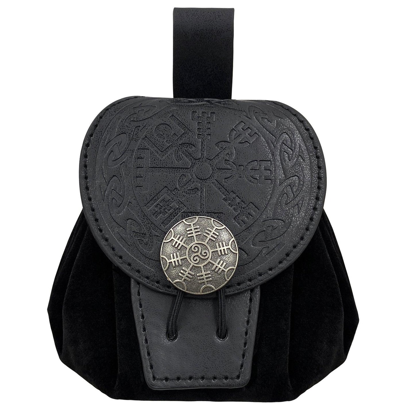 HiiFeuer Medieval Embossed Faux Leather Belt Pouch, Retro Renaissance Portable Belt Bag Coin Purse Dice Bag for LARP Ren Faire