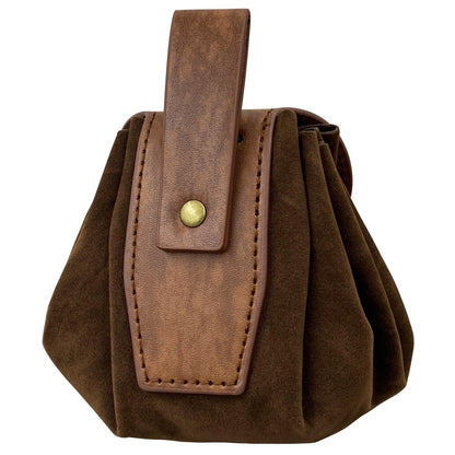 HiiFeuer Medieval Embossed Faux Leather Belt Pouch, Retro Renaissance Portable Belt Bag Coin Purse Dice Bag for LARP Ren Faire