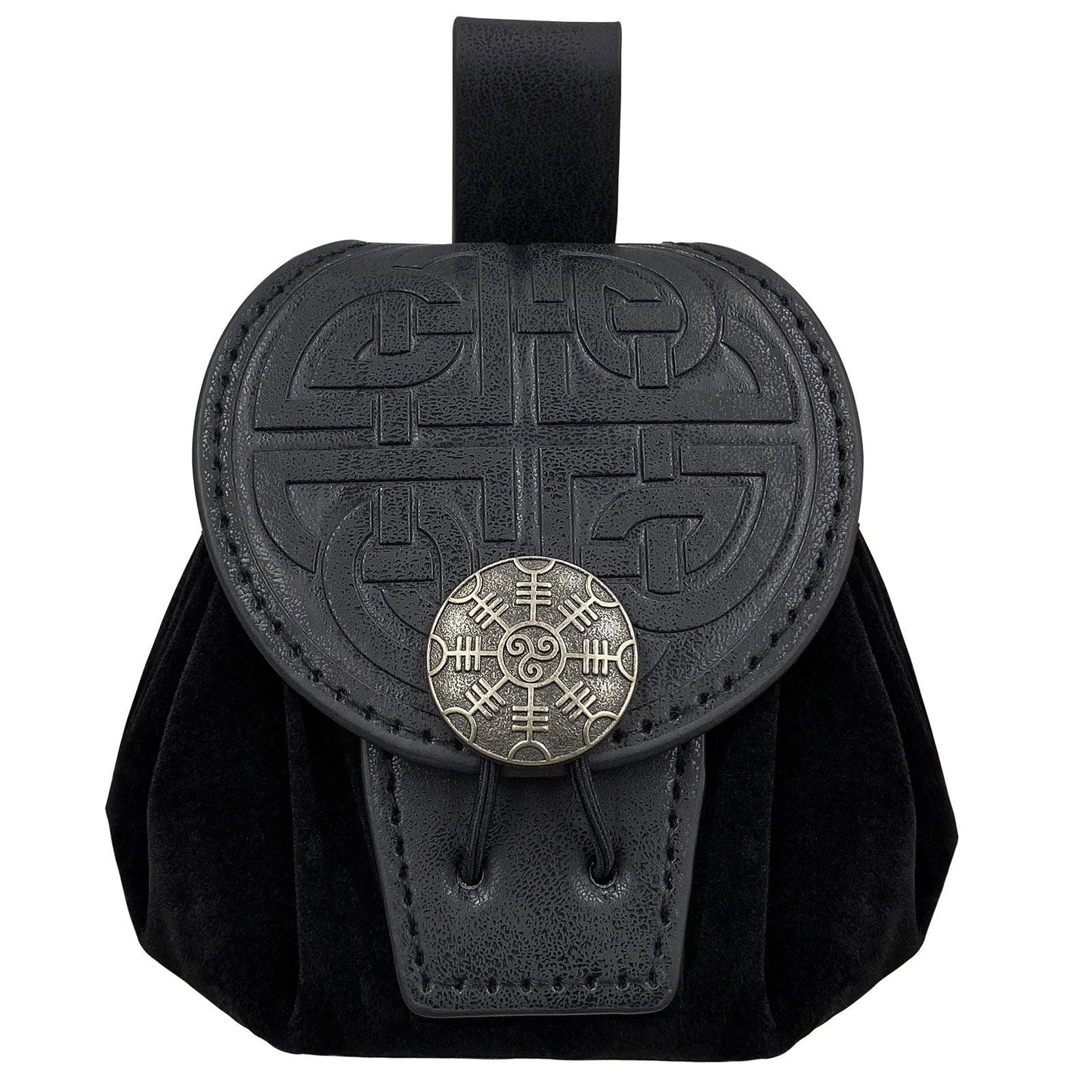 HiiFeuer Medieval Embossed Faux Leather Belt Pouch, Retro Renaissance Portable Belt Bag Coin Purse Dice Bag for LARP Ren Faire
