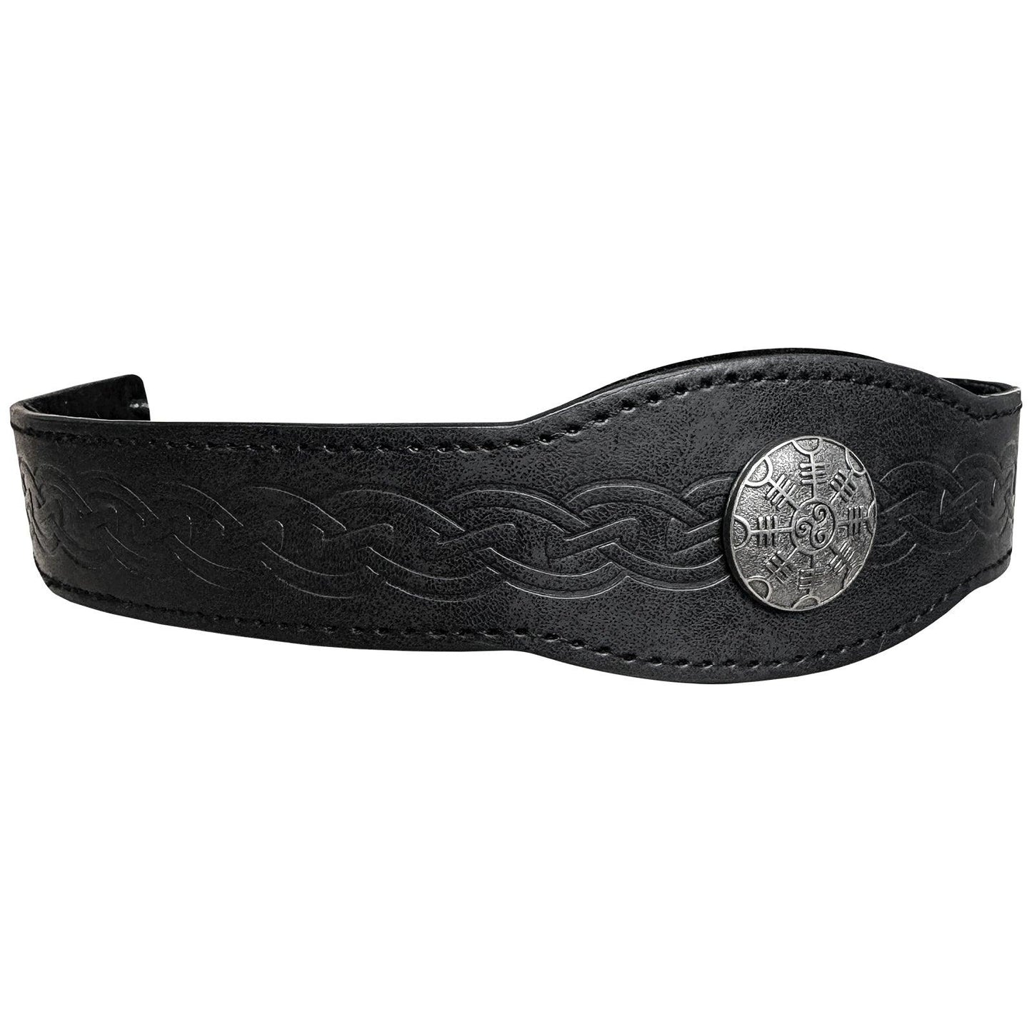 HiiFeuer Medieval Embossed Faux Leather Headpiece, Retro Renaissance Adjustable Headband, Cosplay Costume Accessories
