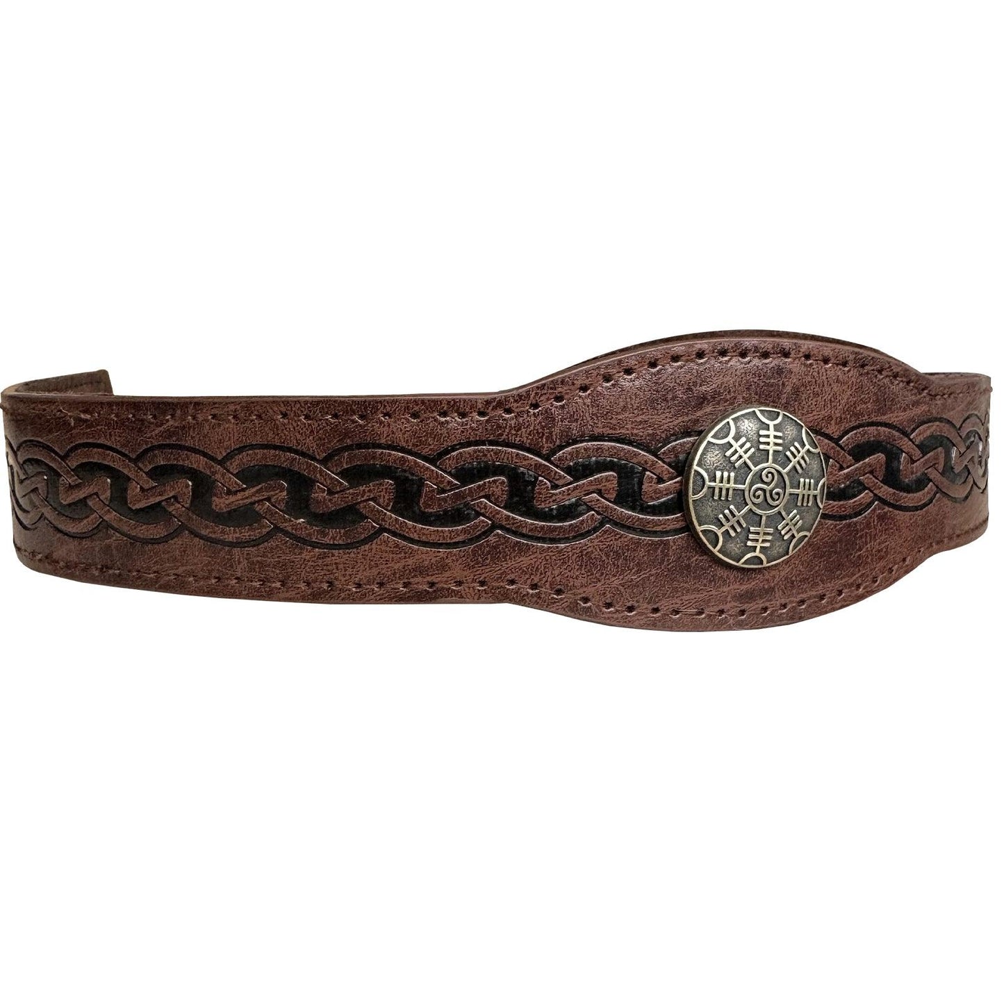 HiiFeuer Medieval Embossed Faux Leather Headpiece, Retro Renaissance Adjustable Headband, Cosplay Costume Accessories