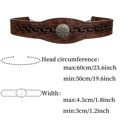 HiiFeuer Medieval Embossed Faux Leather Headpiece, Retro Renaissance Adjustable Headband, Cosplay Costume Accessories