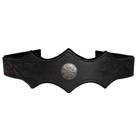 HiiFeuer Medieval Embossed Faux Leather Headpiece, Retro Renaissance Adjustable Headband, Cosplay Costume Accessories