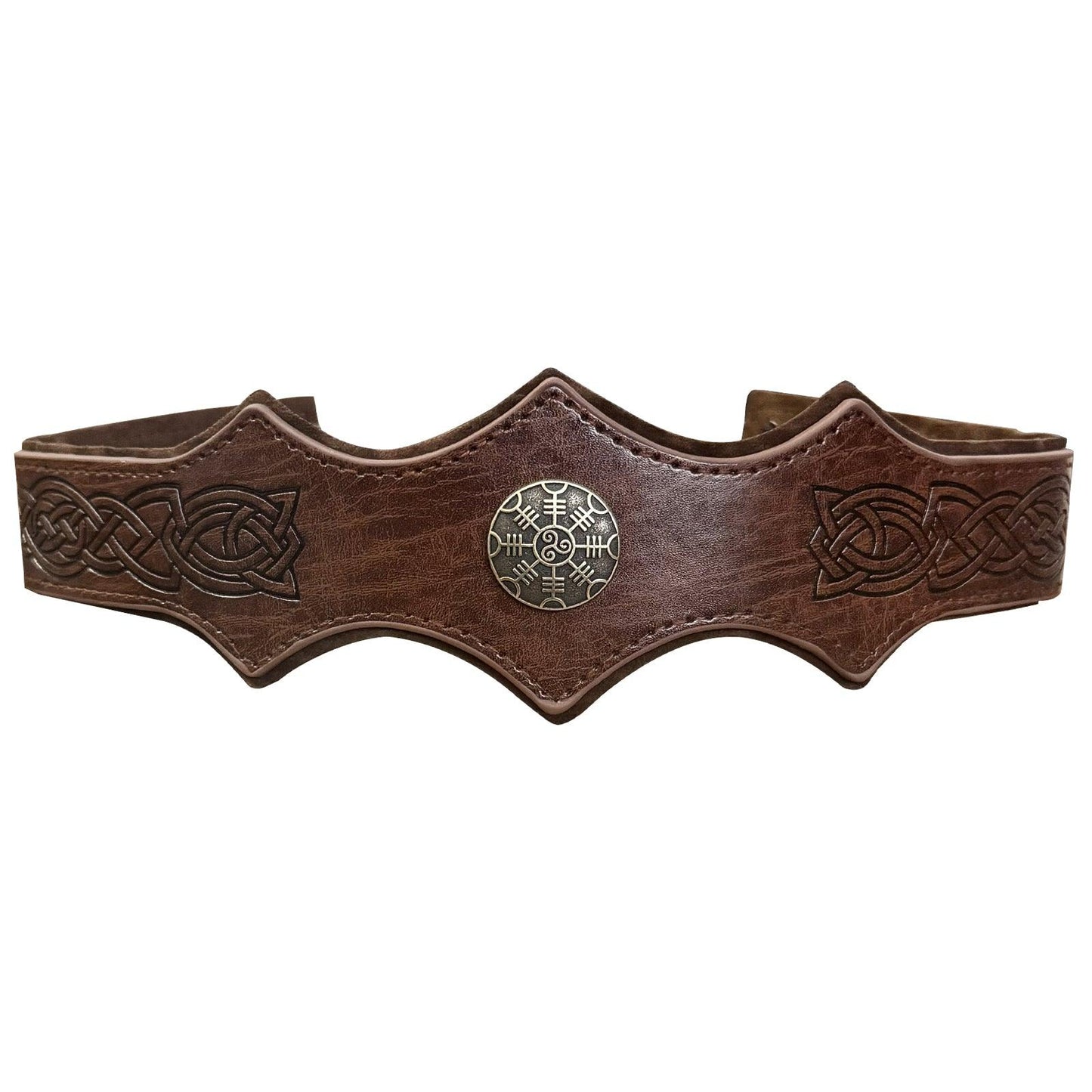 HiiFeuer Medieval Embossed Faux Leather Headpiece, Retro Renaissance Adjustable Headband, Cosplay Costume Accessories