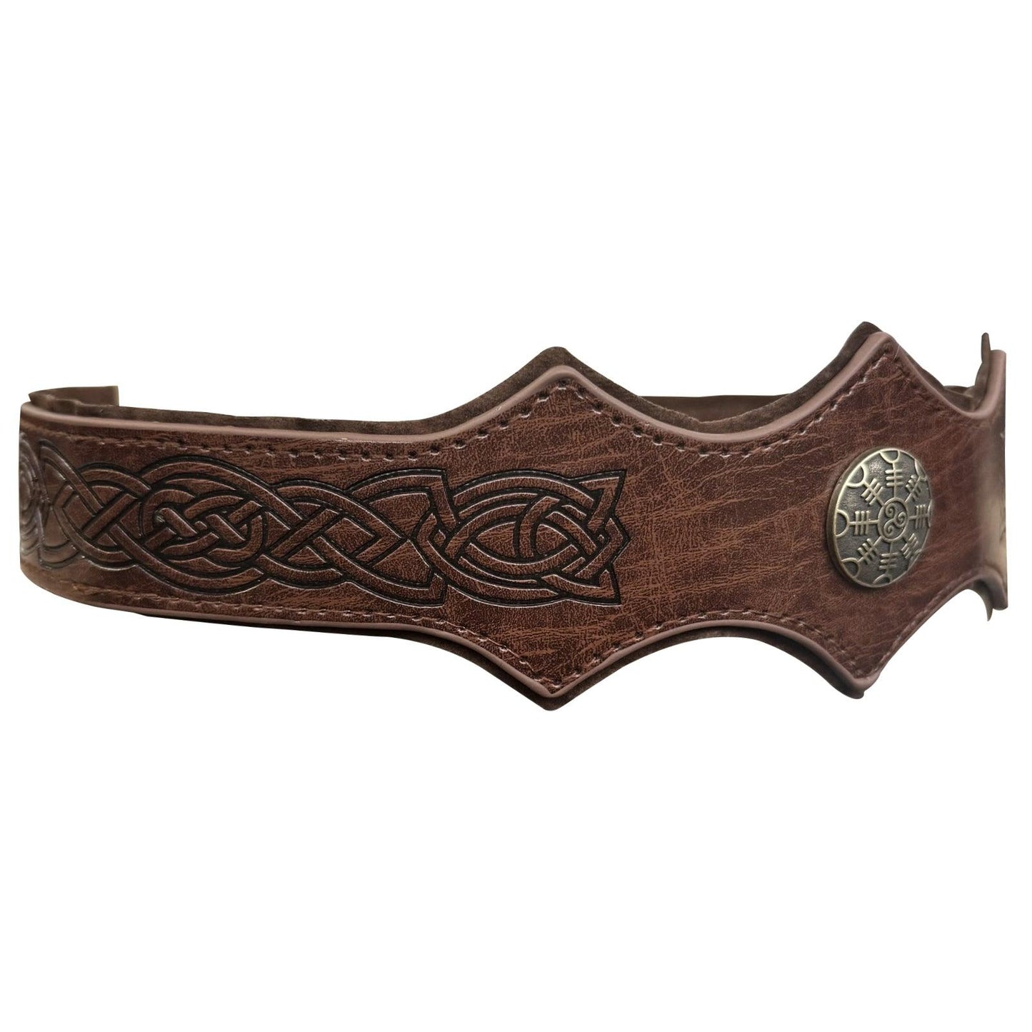 HiiFeuer Medieval Embossed Faux Leather Headpiece, Retro Renaissance Adjustable Headband, Cosplay Costume Accessories