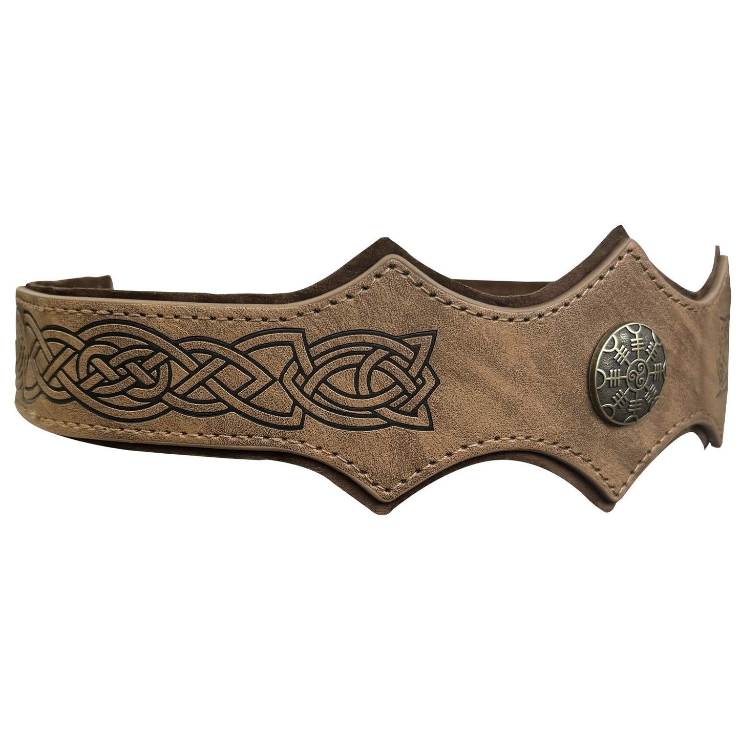 HiiFeuer Medieval Embossed Faux Leather Headpiece, Retro Renaissance Adjustable Headband, Cosplay Costume Accessories