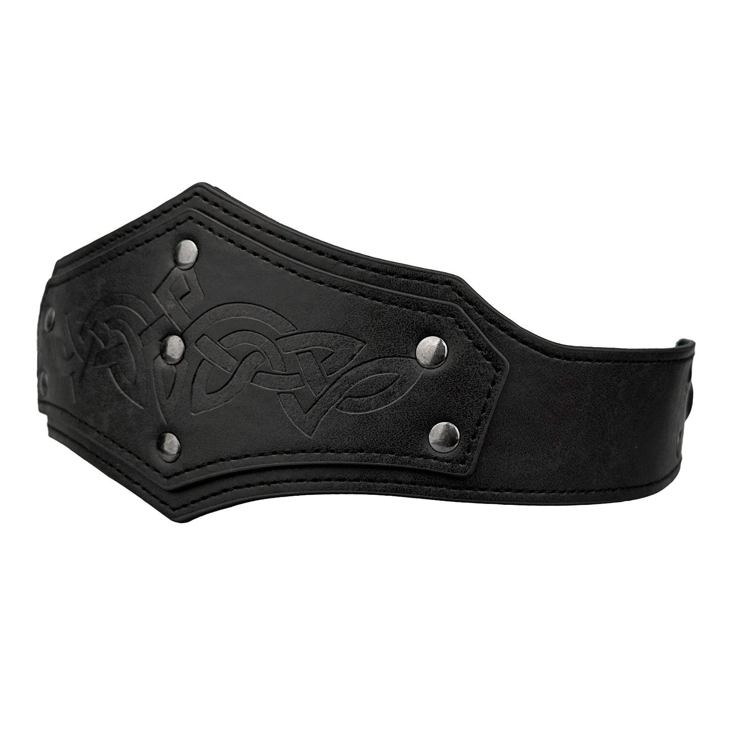 HiiFeuer Medieval Embossed Faux Leather Headpiece, Retro Renaissance Adjustable Headband, Cosplay Costume Accessories