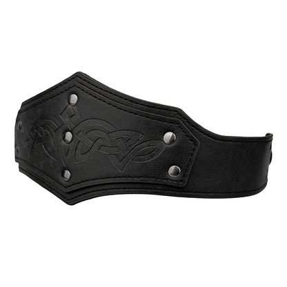 HiiFeuer Medieval Embossed Faux Leather Headpiece, Retro Renaissance Adjustable Headband, Cosplay Costume Accessories