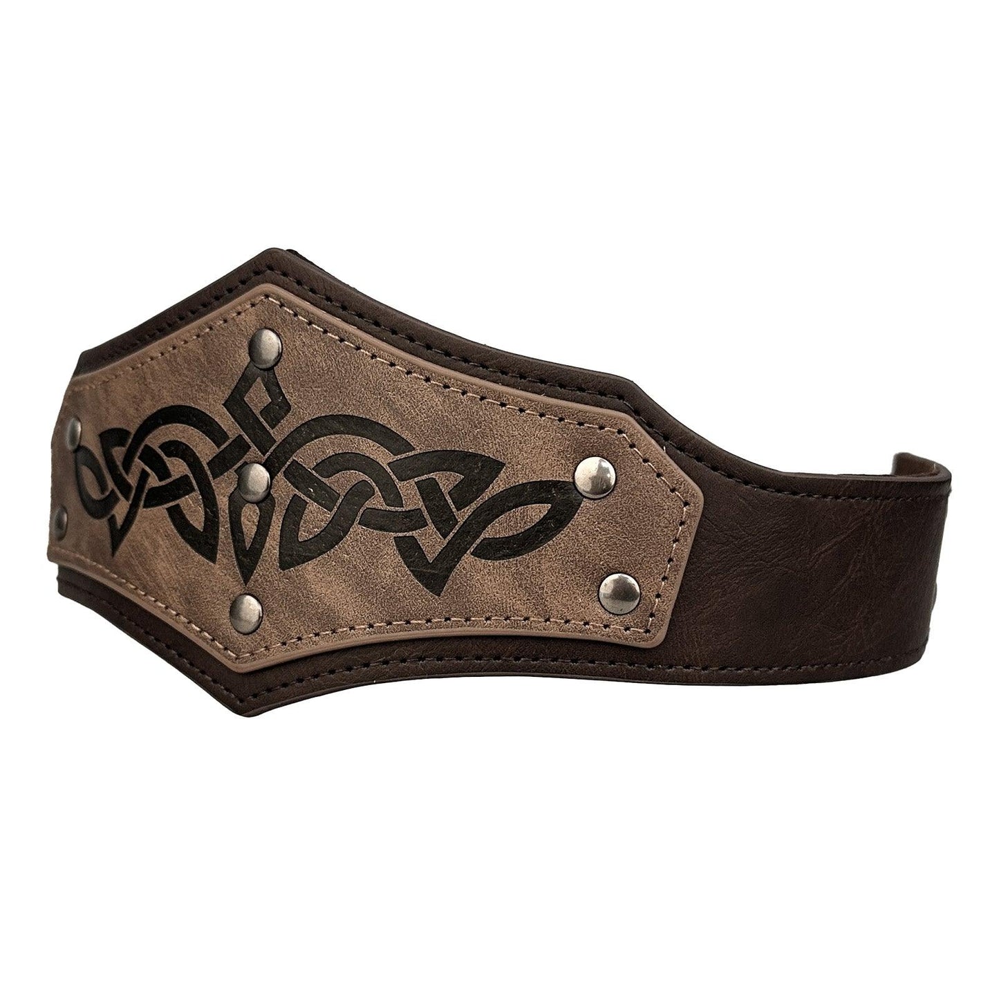 HiiFeuer Medieval Embossed Faux Leather Headpiece, Retro Renaissance Adjustable Headband, Cosplay Costume Accessories