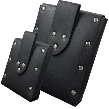 HiiFeuer 2 Pieces Medieval Faux Leather Studded Belt Pouch, Retro Renaissance Belt bag, Portable Waist Bag Side Pack for LARP