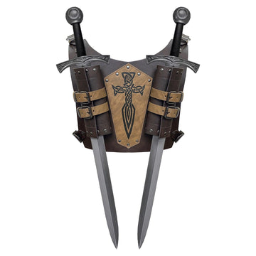 Fodero Porta Spada Mythrojan In Pelle, Regolabile, Per Viking E Cavalieri, LARP E Rievocazioni Storiche, Nero - 2
