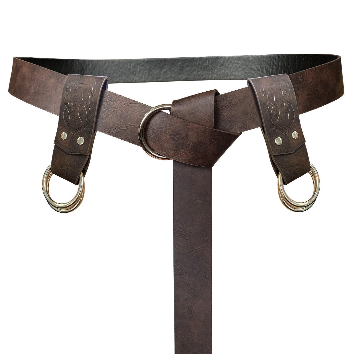 HiiFeuer 5 Pieces Medieval Belt Costume Accessories Renaissance Skirt Hike Viking Horn Belt Holster Dagger Holster Sword Frog