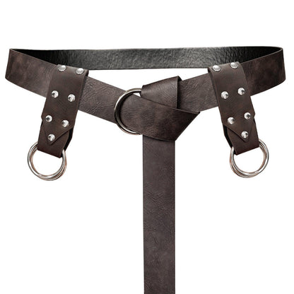 HiiFeuer 5 Pieces Medieval Belt Costume Accessories Renaissance Skirt Hike Viking Horn Belt Holster Dagger Holster Sword Frog