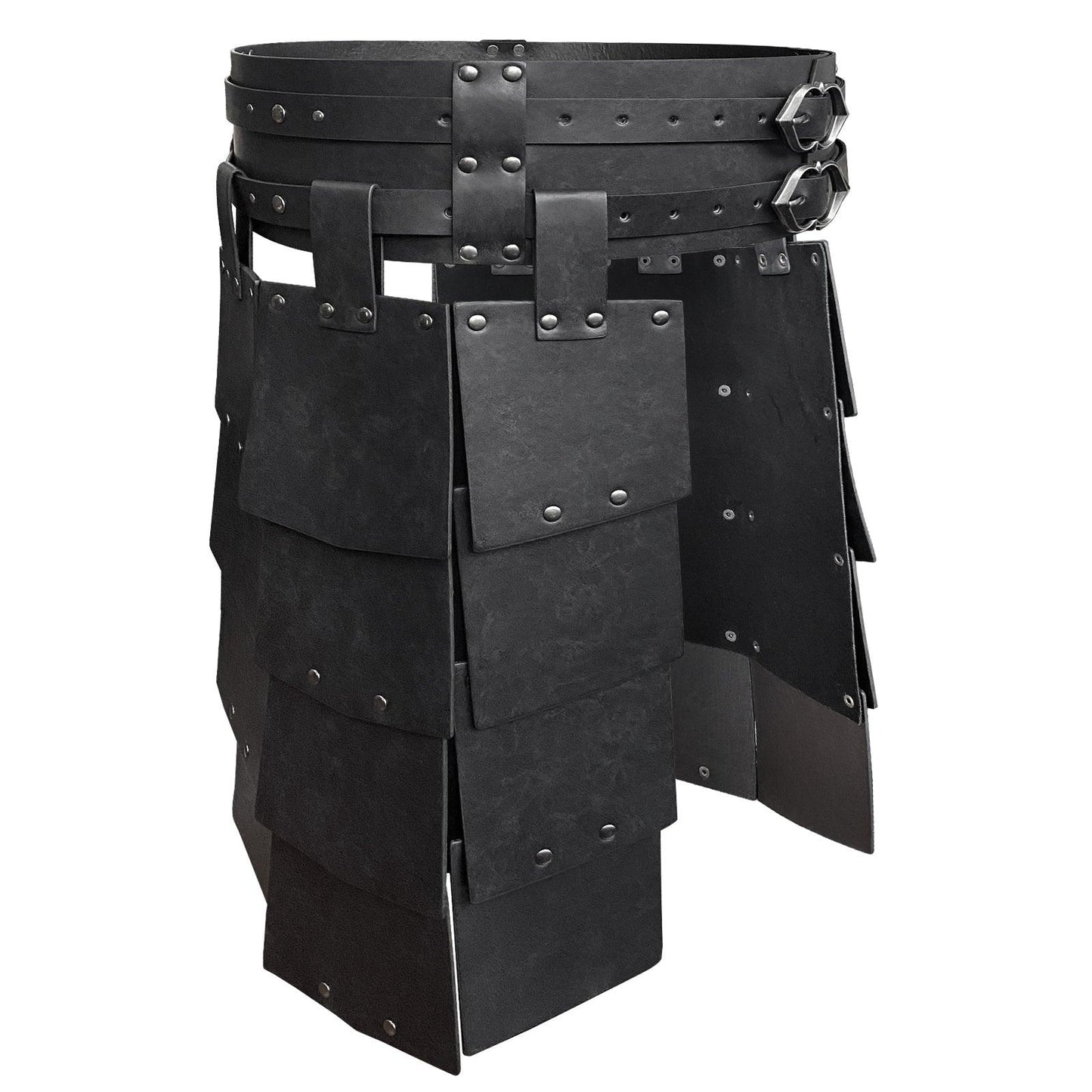 HiiFeuer Medieval Faux Leather Wide Belt Thigh Armor, Retro Double Sides Waist Armor, Mercenary&Knights Skirt Armor for LARP