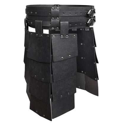 HiiFeuer Medieval Faux Leather Wide Belt Thigh Armor, Retro Double Sides Waist Armor, Mercenary&Knights Skirt Armor for LARP
