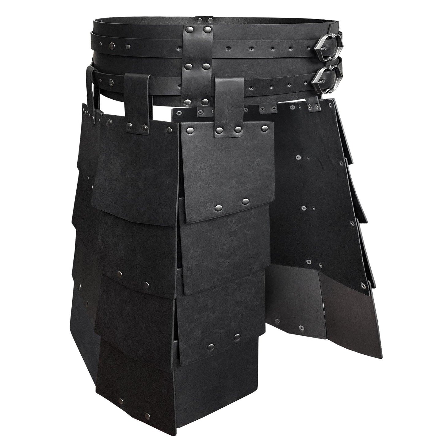 HiiFeuer Medieval Faux Leather Wide Belt Thigh Armor, Retro Double Sides Waist Armor, Mercenary&Knights Skirt Armor for LARP