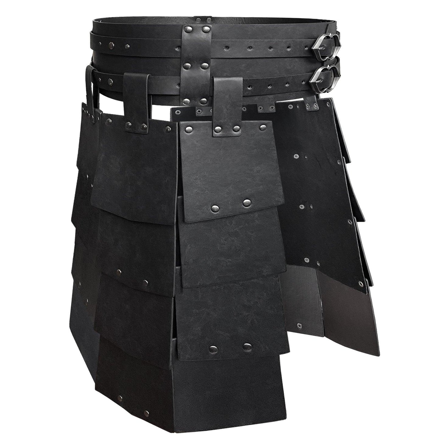 HiiFeuer Medieval Faux Leather Wide Belt Thigh Armor, Retro Double Sides Waist Armor, Mercenary&Knights Skirt Armor for LARP