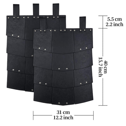 HiiFeuer Medieval Faux Leather Wide Belt Thigh Armor, Retro Double Sides Waist Armor, Mercenary&Knights Skirt Armor for LARP
