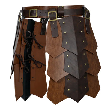 Medieval Wide Belt Thigh Armor - Leather Skirt Armor LARP  display picture 2