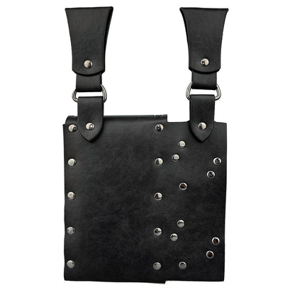 HiiFeuer Medieval Alchemy Faux Leather Belt Bag with 2 Cork Potion Vials, Fantasy Wizard Waist Pouch Side Pack for Ren Faire
