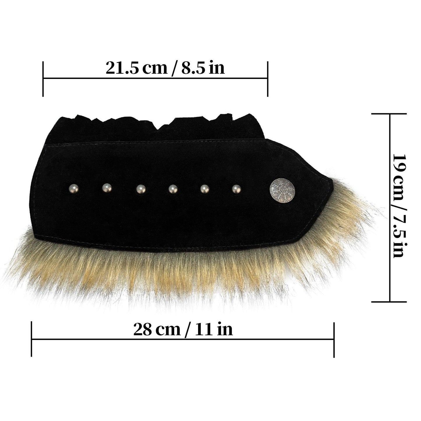 HiiFeuer Medieval Suede Arm Wraps, Renaissance Artificial Fur Bracers, Viking Wrist Band Archery Arm Guards Knight Gauntlets