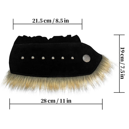 HiiFeuer Medieval Suede Arm Wraps, Renaissance Artificial Fur Bracers, Viking Wrist Band Archery Arm Guards Knight Gauntlets